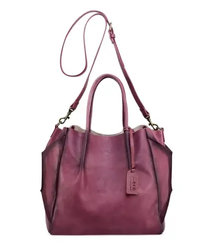 Women's Genuine Leather Sprout Land Tote Bag - Orchid - 7
