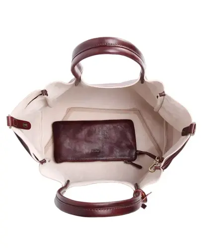 Women's Genuine Leather Sprout Land Tote Bag - Rusty Red - 12