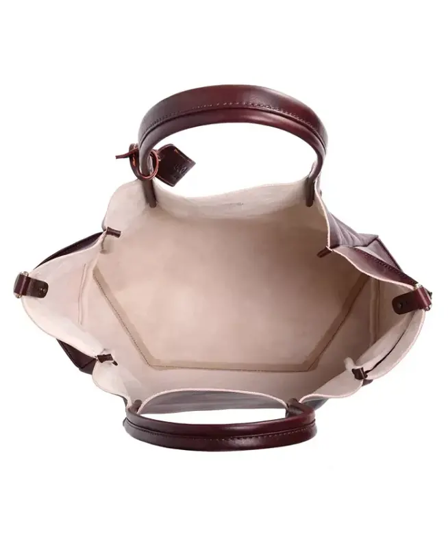 Women's Genuine Leather Sprout Land Tote Bag - Rusty Red - 13