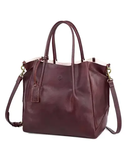 Women's Genuine Leather Sprout Land Tote Bag - Rusty Red - 4