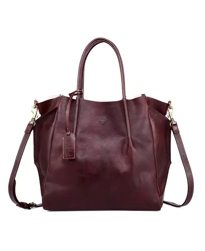 Women's Genuine Leather Sprout Land Tote Bag - Rusty Red - 7