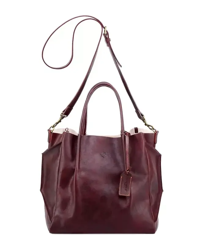 Women's Genuine Leather Sprout Land Tote Bag - Rusty Red - 9