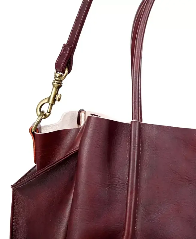 Women's Genuine Leather Sprout Land Tote Bag - Rusty Red - 10
