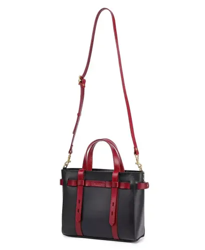 Women's Genuine Leather Westland Mini Tote Bag - Black - 10