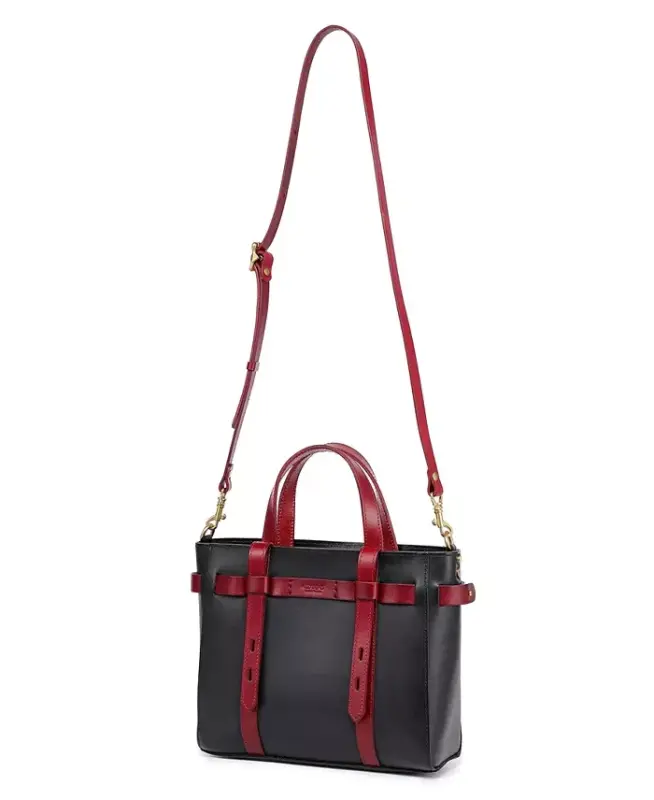 Women's Genuine Leather Westland Mini Tote Bag - Black - 10
