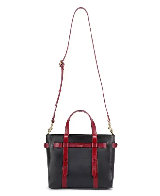Women's Genuine Leather Westland Mini Tote Bag - Black - 11