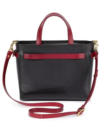 Women's Genuine Leather Westland Minit Tote Bag-Black - 7