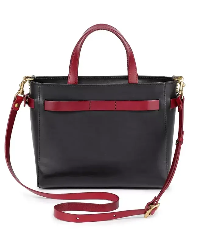 Women's Genuine Leather Westland Minit Tote Bag-Black - 7