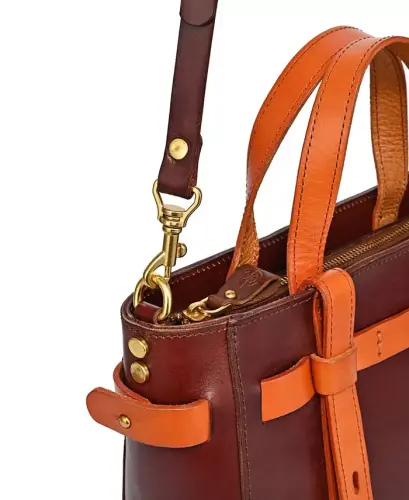Women's Genuine Leather Westland Minit Tote Bag - Brown - 11