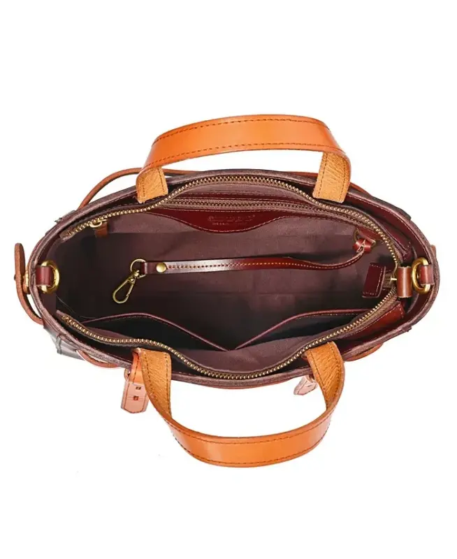 Women's Genuine Leather Westland Minit Tote Bag - Brown - 2