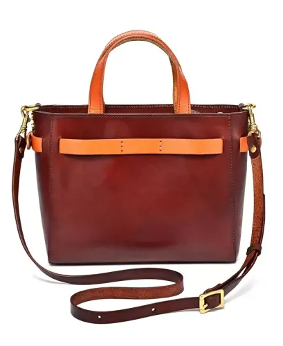 Women's Genuine Leather Westland Minit Tote Bag - Brown - 4
