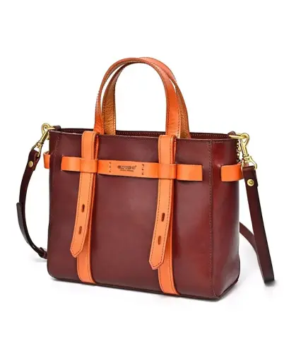 Women's Genuine Leather Westland Minit Tote Bag - Brown - 9