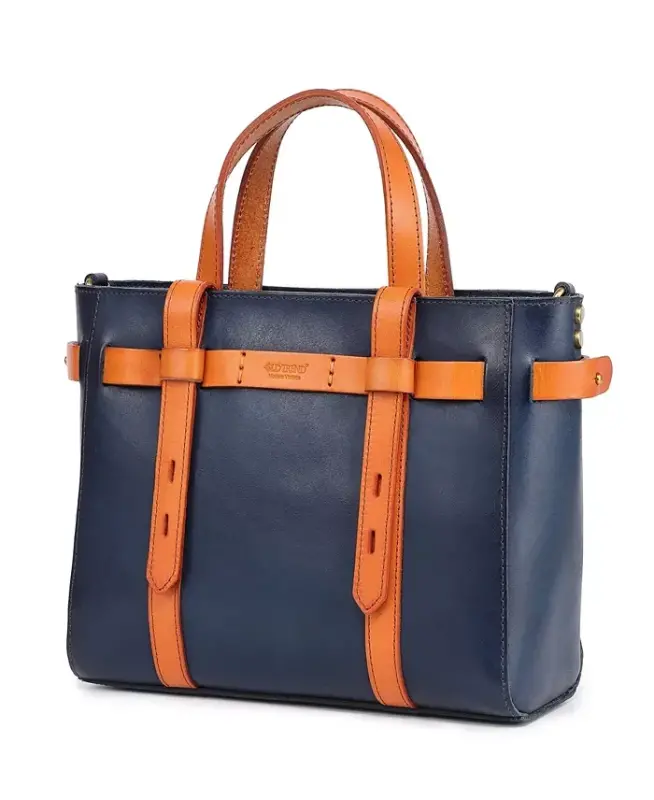 Women's Genuine Leather Westland Minit Tote Bag - Navy - 6