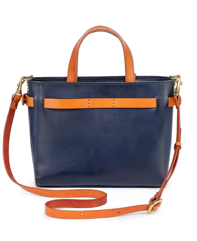 Women's Genuine Leather Westland Minit Tote Bag - Navy - 9