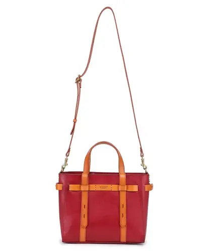 Women's Genuine Leather Westland Minit Tote Bag-Red - 8
