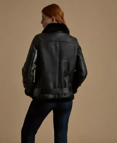 Women's Genuine Shearling Jacket - 4