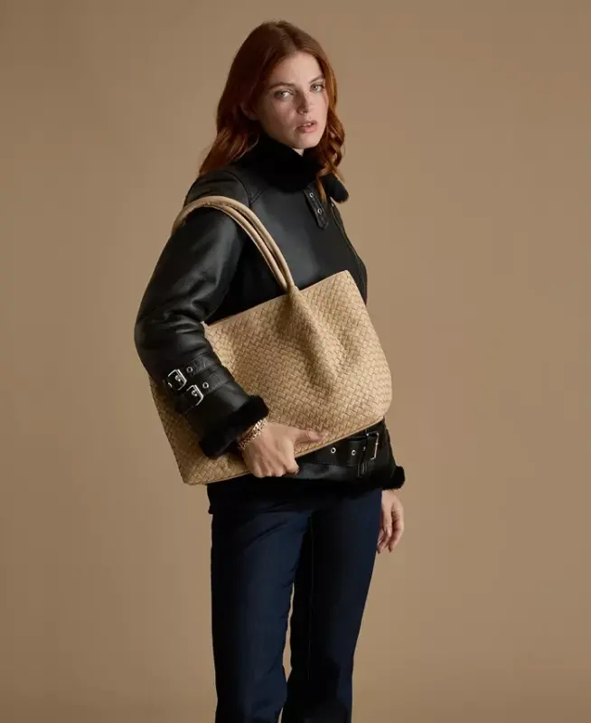 Women's Genuine Shearling Jacket - 5