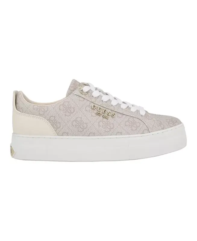 Women's Genza Logo Print Platform Sneakers - Ivory Logo - 2