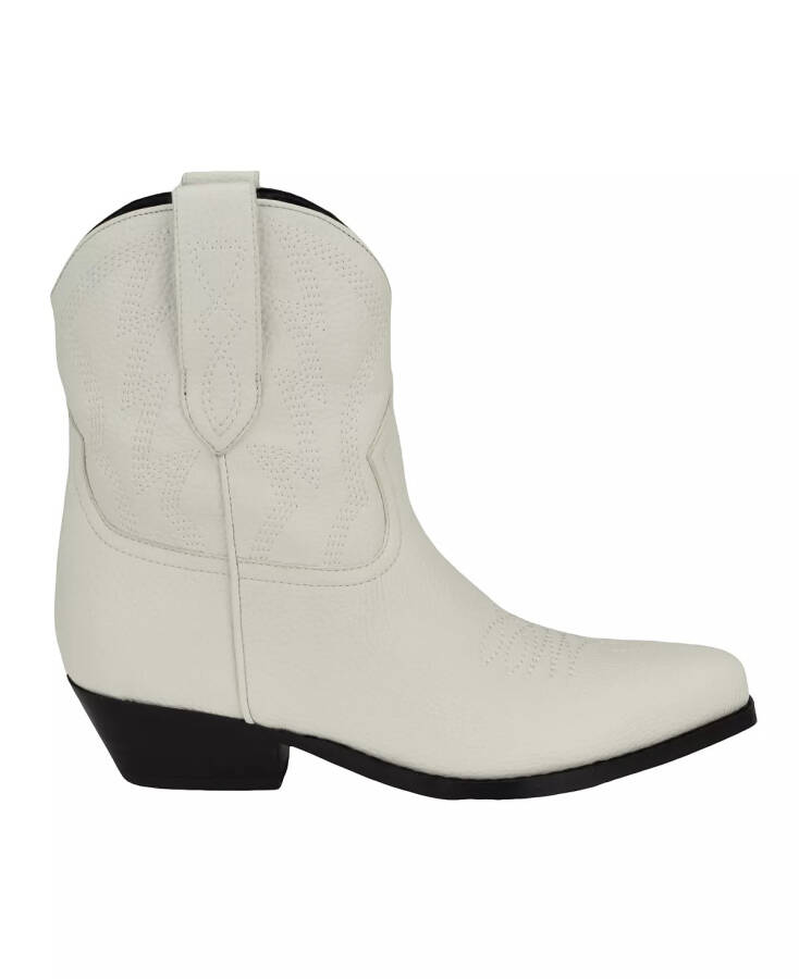 Women's Ginette Low Ankle Western Cowboy Booties White- Faux Leather - 2