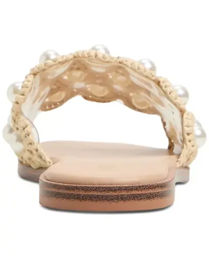 Women's Gizelle Pearl Embellished Flat Slide Sandals - 3