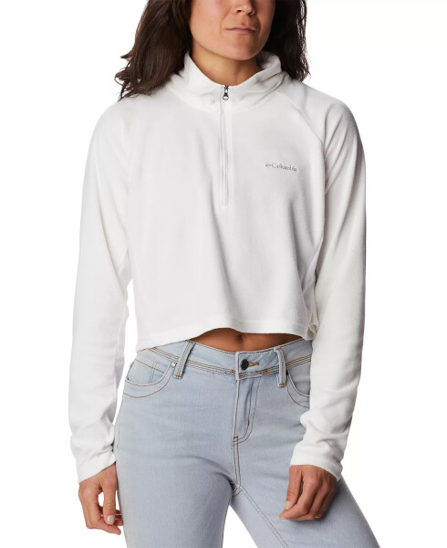 Women's Glacial Cropped II Sportswear Fleece 1/2-Zip Top Sea Salt - 4