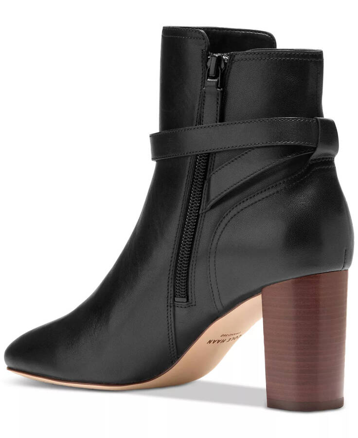 Women's Glendale Jodhpur High Heel Dress Booties Black Leather - 3