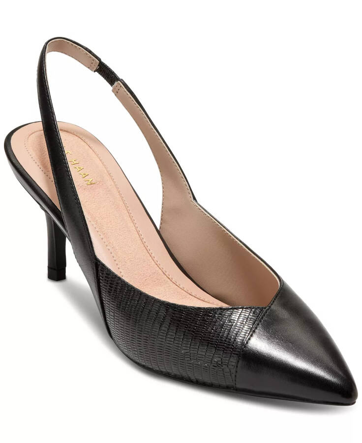 Women's Go-To Slingback Pumps Black Lizard - 1