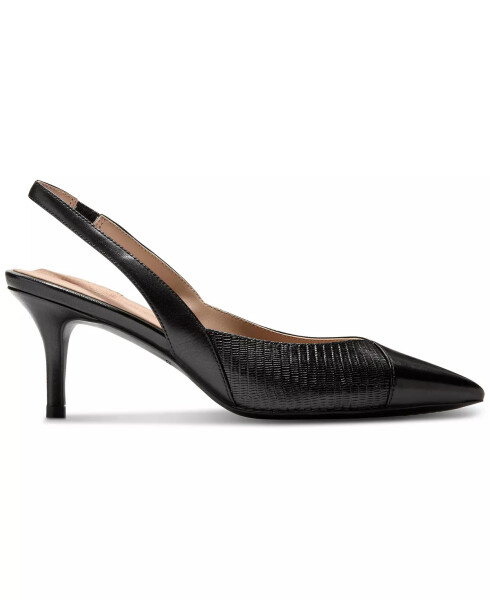 Women's Go-To Slingback Pumps Black Lizard - 2