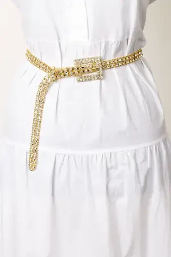 Women's Gold Resource Diamond Stone Belt-Gold - 1