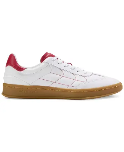 Women's GRANDPRØ Breakaway Lace-Up Low-Top Sneakers-White, Rio Red - 2