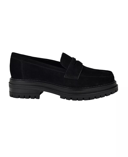 Women's Grant Lug Sole Penny Loafers-Black Sueded - CALVIN KLEIN (1)