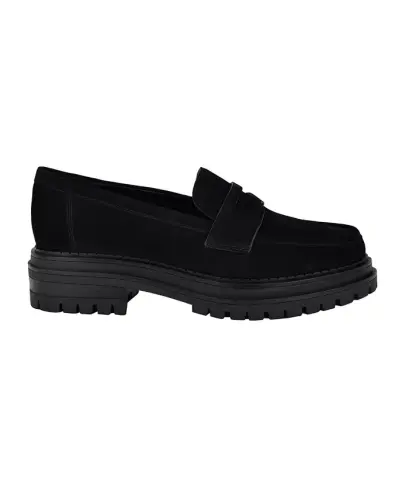 Women's Grant Lug Sole Penny Loafers-Black Sueded - CALVIN KLEIN (1)
