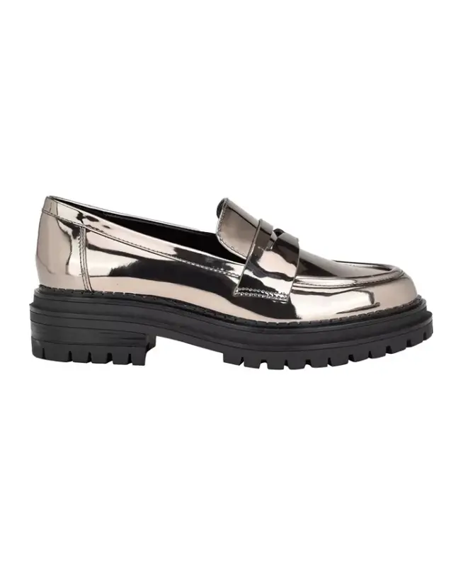 Women's Grant Lug Sole Penny Loafers-Pewter - 2