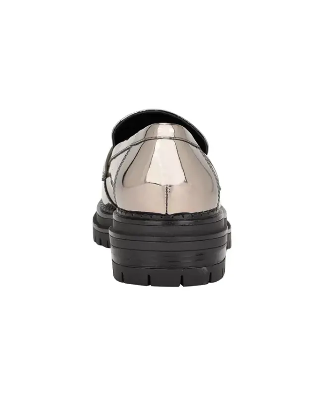 Women's Grant Lug Sole Penny Loafers-Pewter - 3