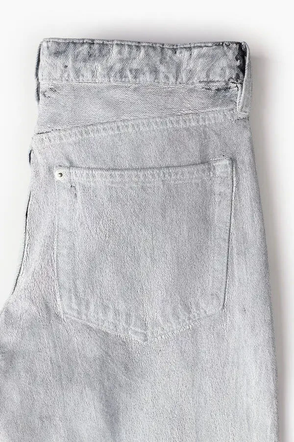 Women's gray distressed denim jeans - 8