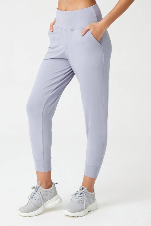 Women's Gray High Waist Jogger Sweatpants - 2