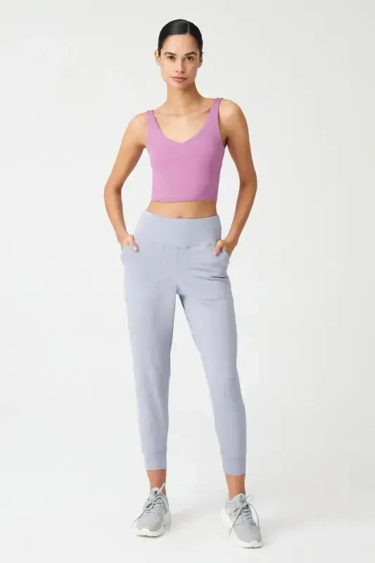 Women's Gray High Waist Jogger Sweatpants - LOS OJOS