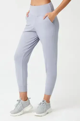 Women's Gray High Waist Jogger Sweatpants - LOS OJOS (1)