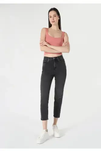Women's gray skinny fit jeans. - 3