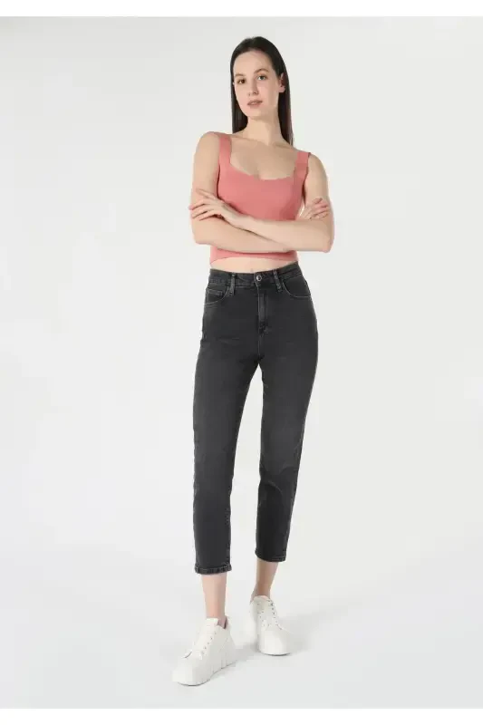 Women's gray skinny fit jeans. - 3