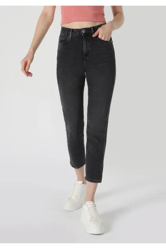 Women's gray skinny fit jeans. - 4