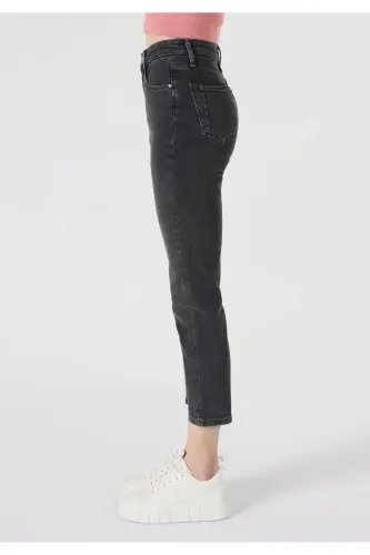 Women's gray skinny fit jeans. - 5