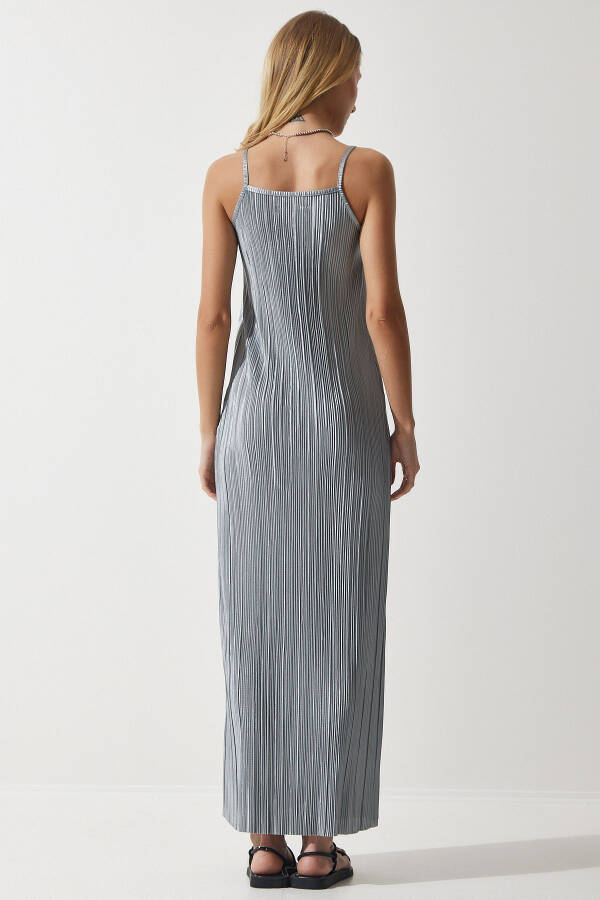 Women's Gray Sleeveless Summer Pleated Dress DZ00116 - 5