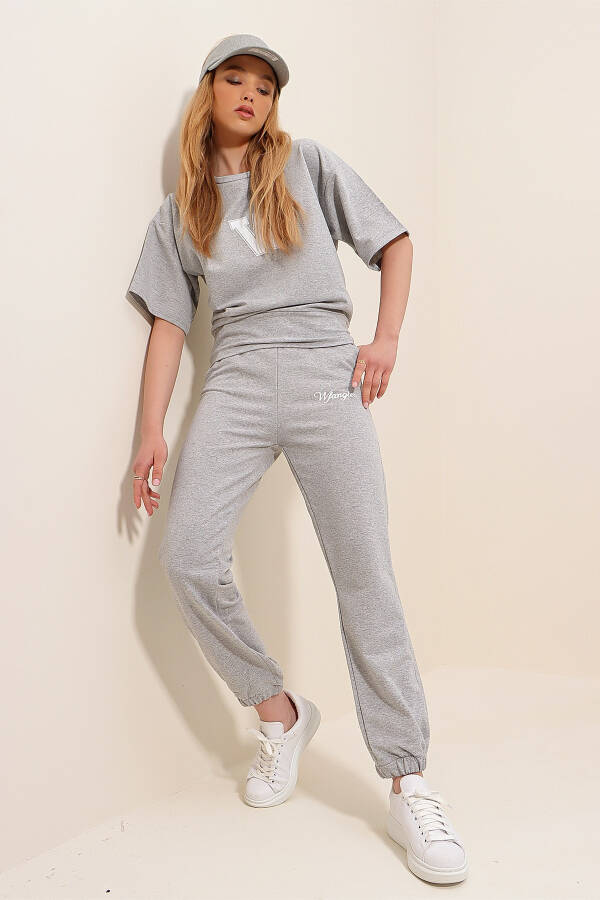 Women's Gray W Printed Tracksuit ALC-X5889 - 7