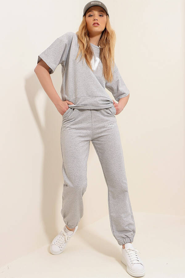 Women's Gray W Printed Tracksuit ALC-X5889 - 9