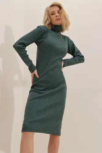 Women's Green Tank Top Turtleneck Dress ALC-X7345-GREEN - 3