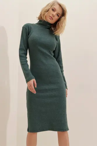 Women's Green Tank Top Turtleneck Dress ALC-X7345-GREEN - 5