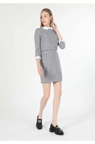 Women's grey, regular fit skirt (Cl1060276) - 3