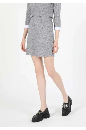 Women's grey, regular fit skirt (Cl1060276) - 4