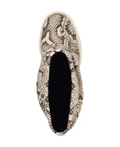 Women's Guinna Fold Over Slouchy Booties - Black/White Snake - 4
